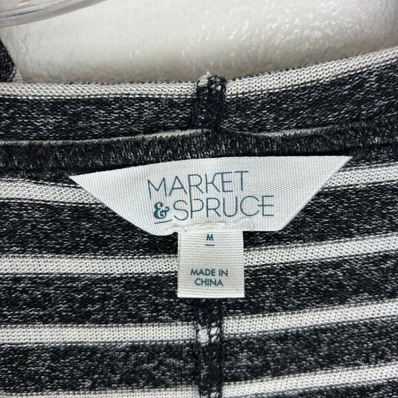 Market & Spruce Womens Striped Hoodie Sweater Size Medium Kalloon Brushed Knit - Picture 4 of 7